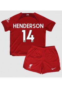 Fotbalové Dres Liverpool Jordan Henderson #14 Dětské Domácí Oblečení 2022-23 Krátký Rukáv (+ trenýrky)